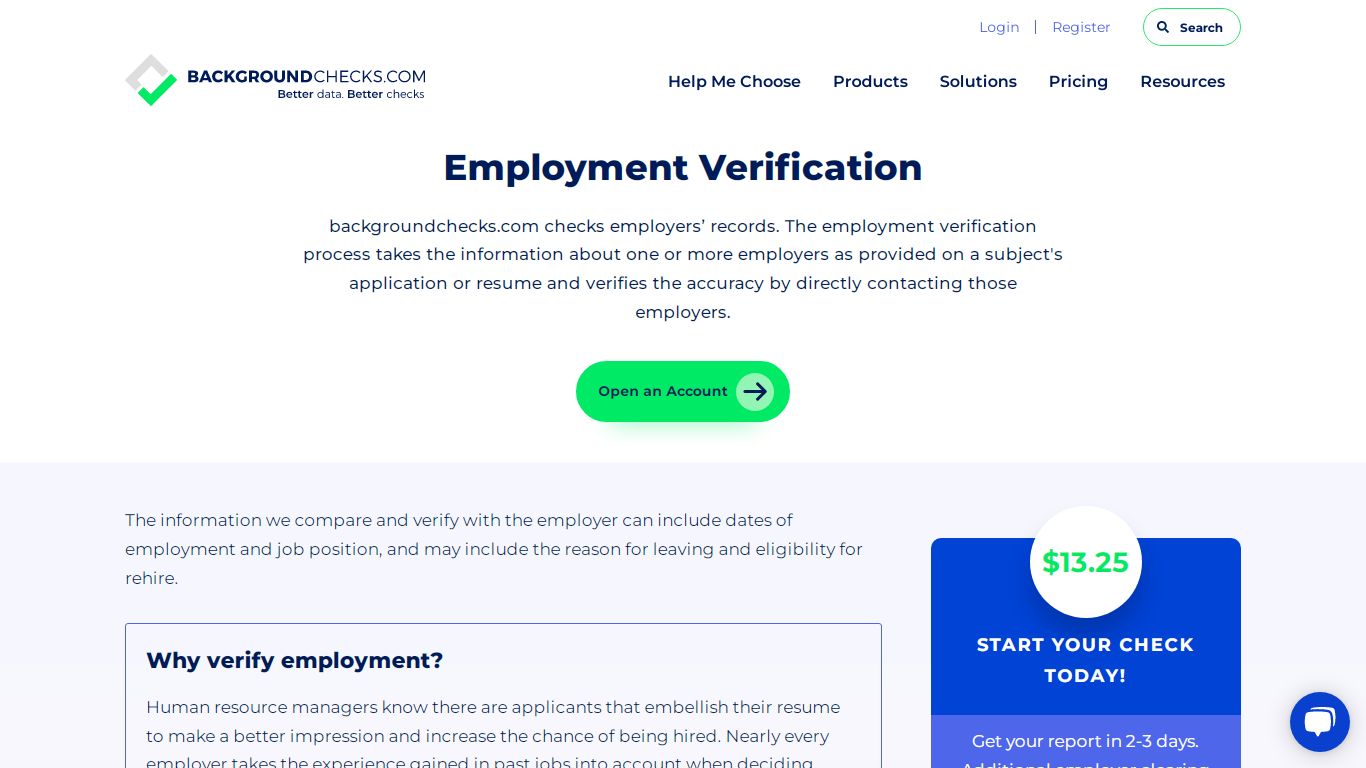 Employment Verification - background checks